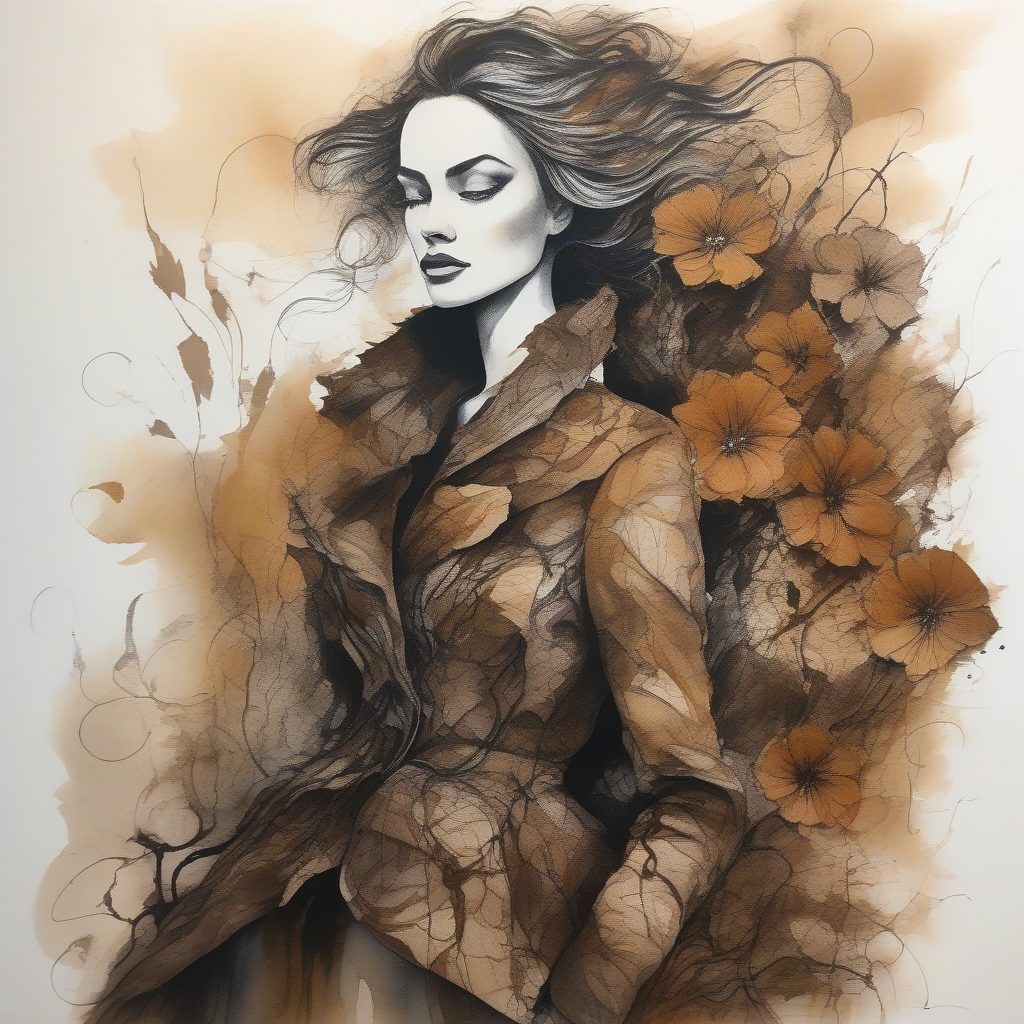 颓废花卉:超现实主义纹理高定大衣手绘图 5 颓废花卉:超现实主义纹理高定大衣手绘图