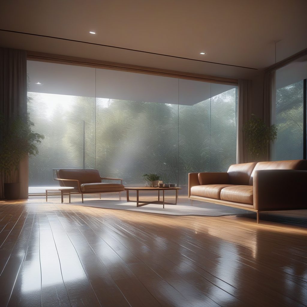 UE5光追建筑渲染：雨天下的现代简约主义客厅