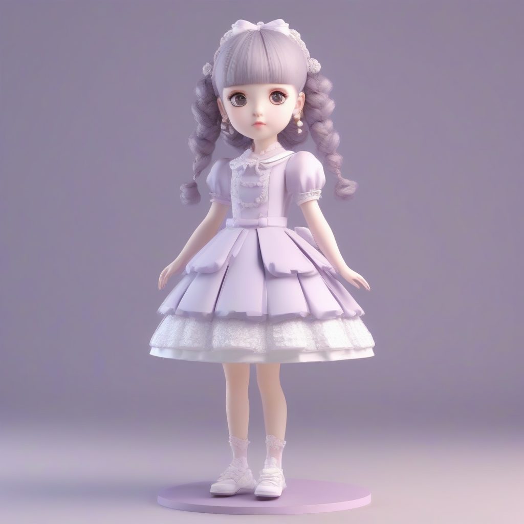 娃娃洛丽塔：瓷娃娃质感Q版手办，精致妆容与蕾丝洋装