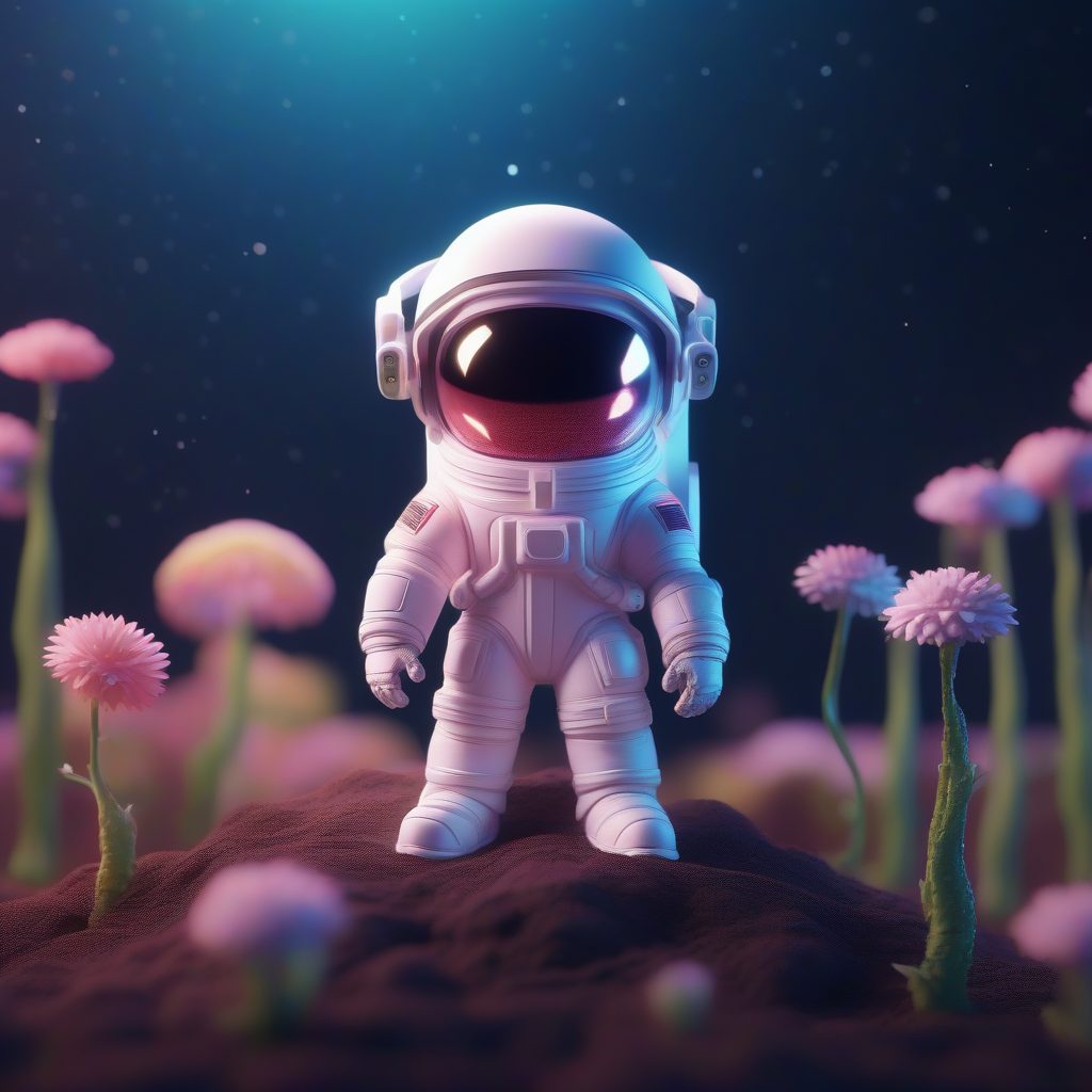 外星殖民：Q版宇航员种植马卡龙色巨型花朵