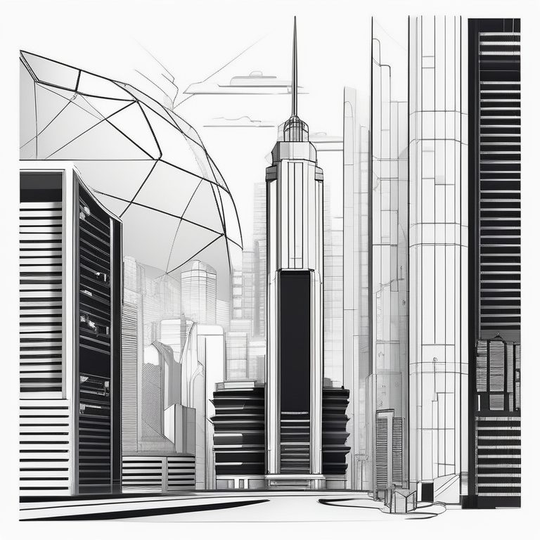 未来城市线条艺术海报