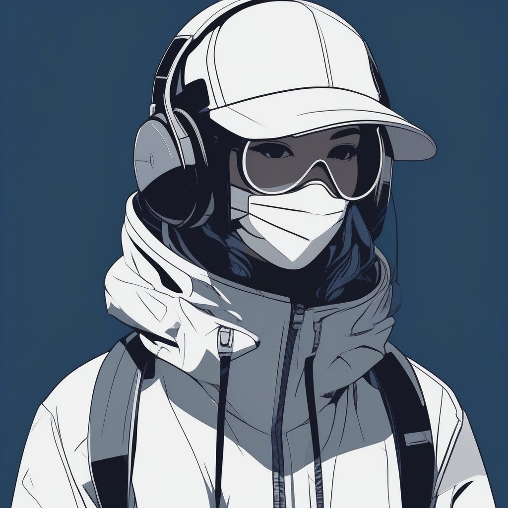 未来感极简：穿戴Techwear面罩的时尚女孩