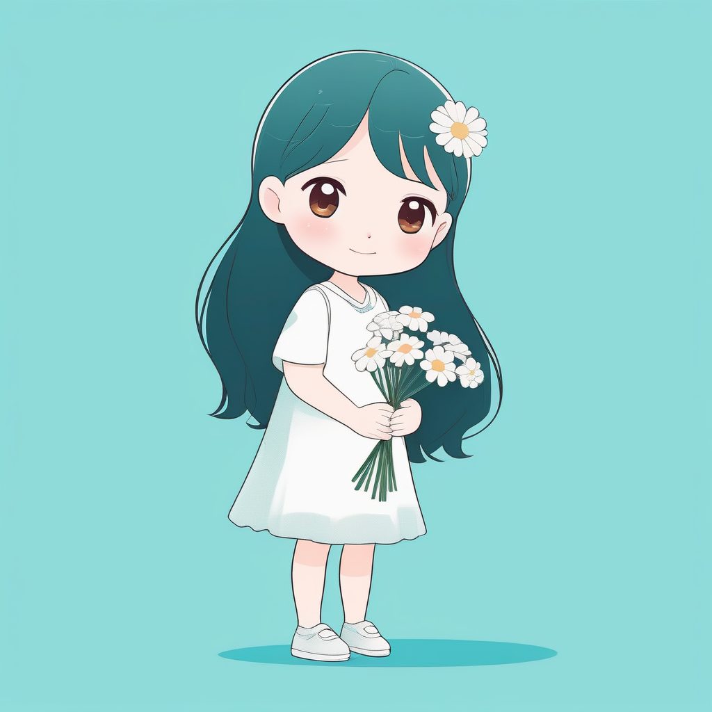 温柔花语：捧花少女