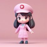 温柔治愈系Q版护士:抱抱关爱表情 3D手办渲染图 6 wen rou zhi yu xi q ban hu shi bao bao guan ai biao qing 3d shou ban xuan ran tu