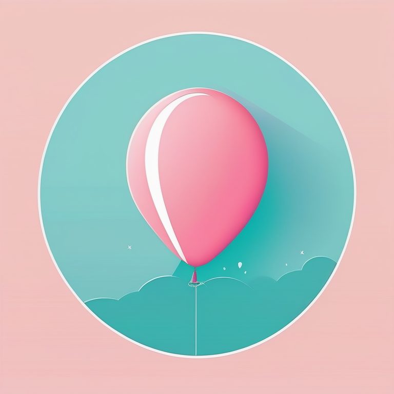 文艺极简流行插画风格粉色气球