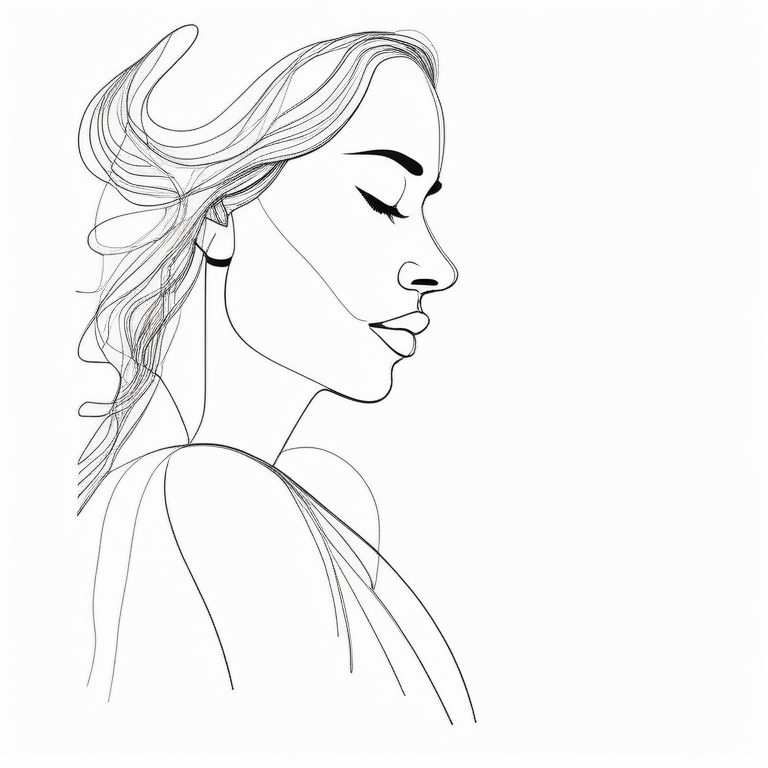 文艺极简线条艺术女性