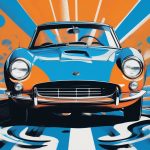 沃霍尔复古跑车:高对比普普艺术半色调海报生成 7 wo huo er fu gu pao che gao dui bi pu pu yi shu ban se diao hai bao sheng cheng