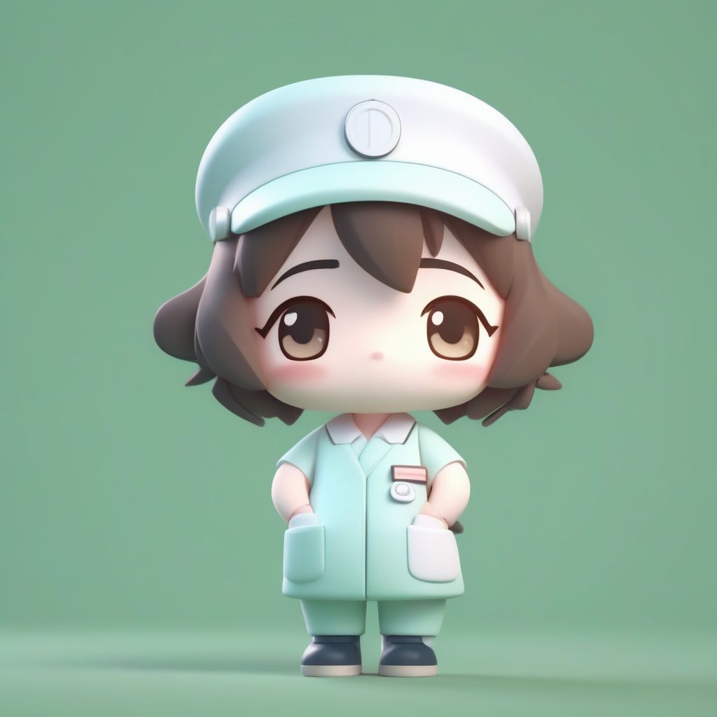 午休时间：Q版护士抱枕头，慵懒可爱3D渲染图