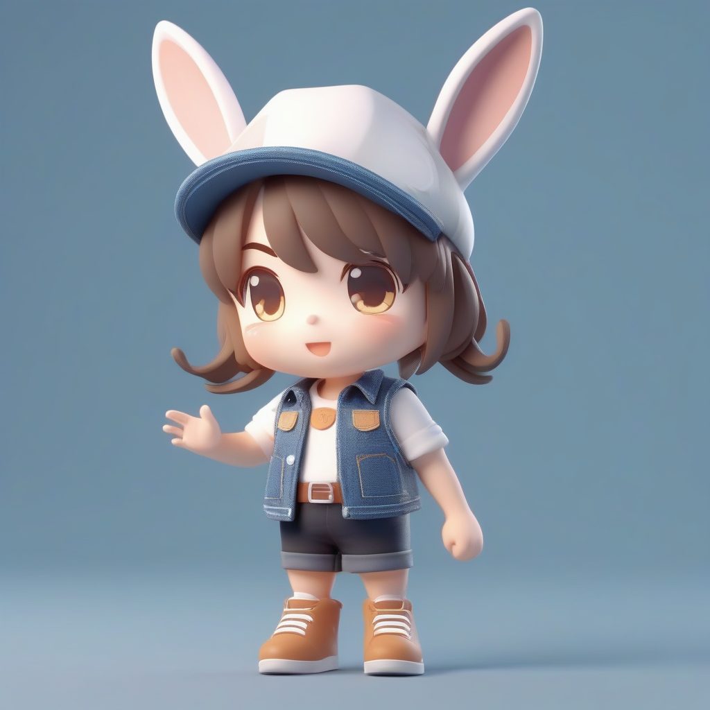 西部牛仔：帅气摘帽致意的Q版兔耳娘