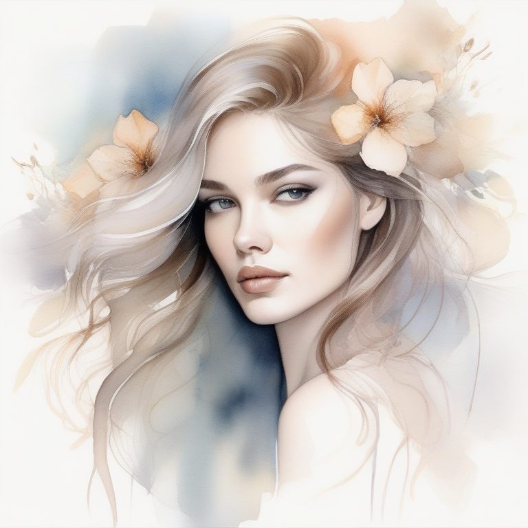 细腻水彩时尚女性人像