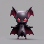 吸血蝙蝠Q版:俏皮眨眼全身粘土模型渲染图 6 xi xie bian fu q ban qiao pi zha yan quan shen nian tu mo xing xuan ran tu