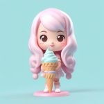 夏日冰淇淋少女:甜美Q版人偶,融化感的PVC光泽 6 xia ri bing qi lin shao nyu tian mei q ban ren ou rong hua gan de pvc guang ze