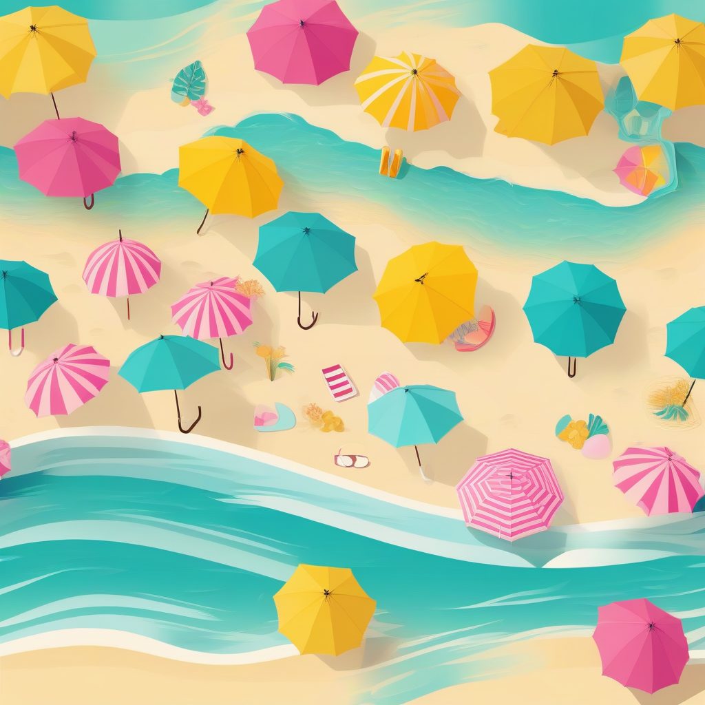 夏日海滩度假：极简主义矢量海报设计