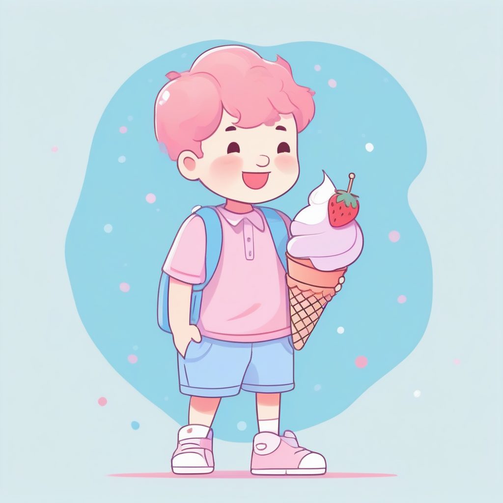 夏日Q版冰淇淋男孩:圆润线条的清新平面设计 7 夏日Q版冰淇淋男孩:圆润线条的清新平面设计