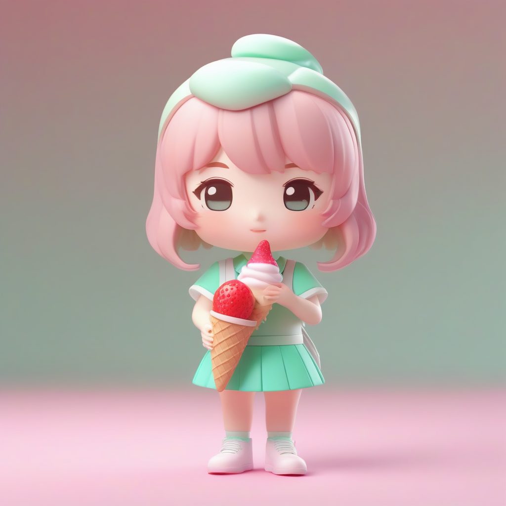 夏日水手服JK：治愈系薄荷绿Q版3D高光泽手办