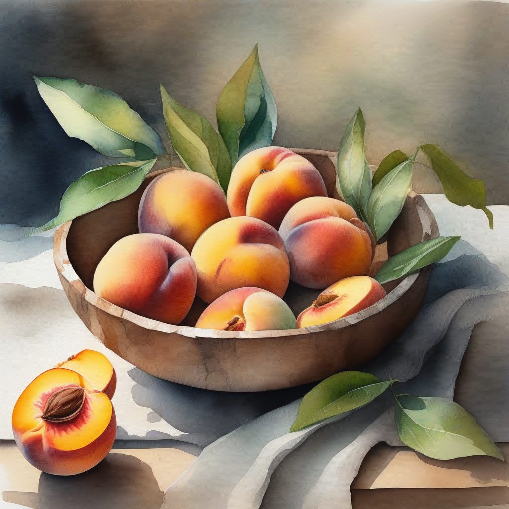 夏日桃子的静物艺术:湿画法的水果插画 11 夏日桃子的静物艺术:湿画法的水果插画