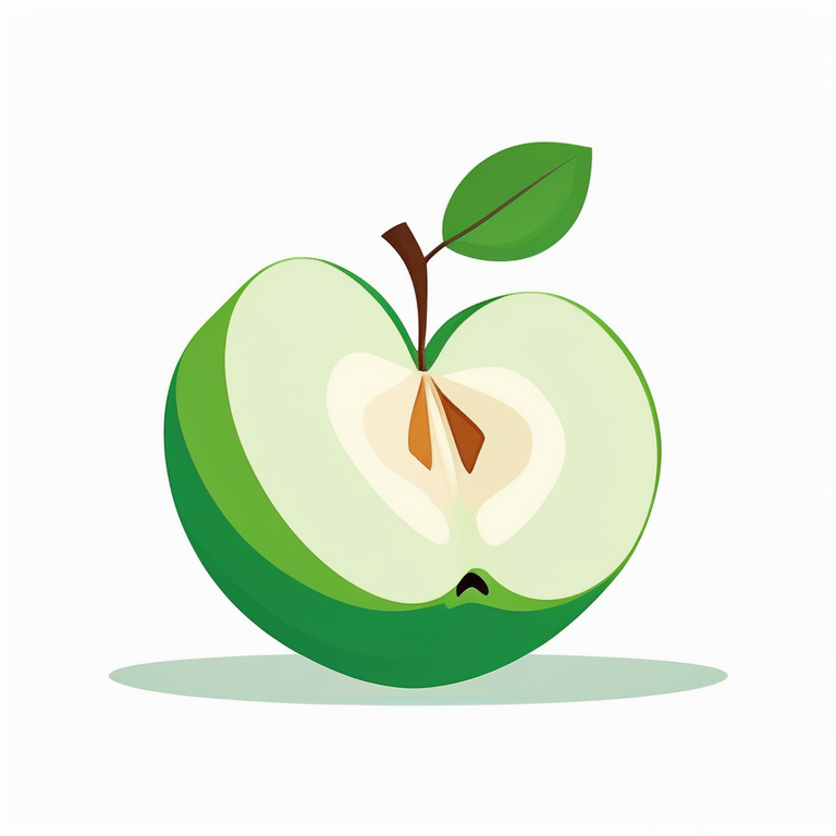 现代极简-翠绿色苹果切片