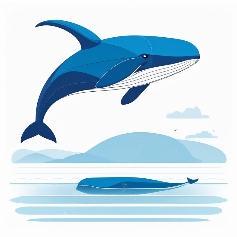 现代极简风卡通·蓝色鲸鱼