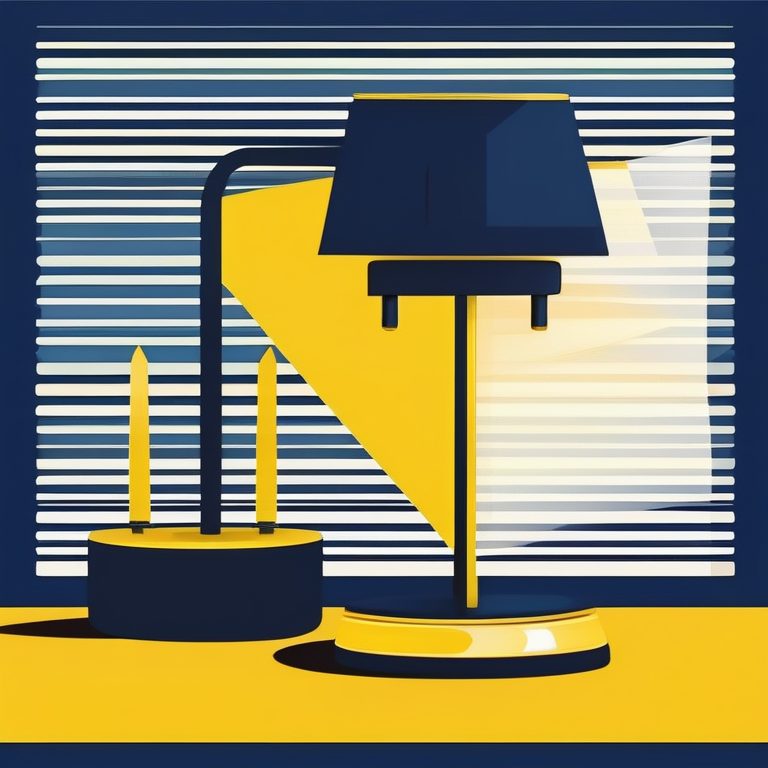 现代极简复古海报 | 一盏台灯