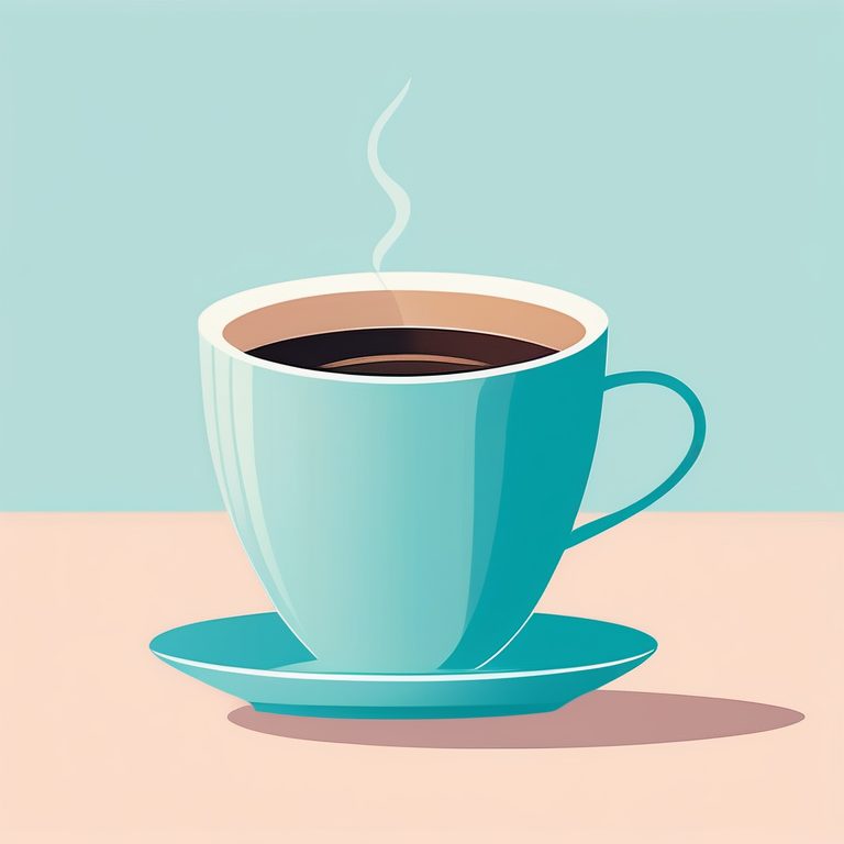 现代极简幻彩名片插画——一杯咖啡