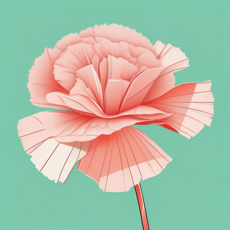 现代极简建构主义风格一枝康乃馨