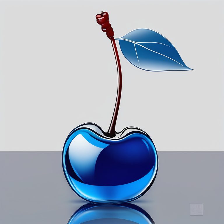 现代极简派·一颗蓝色玻璃樱桃·立体静物