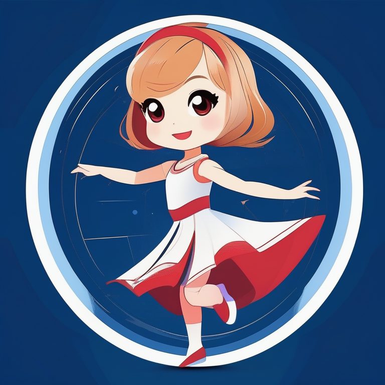 现代极简矢量海报 舞蹈女孩 简洁深蓝背景