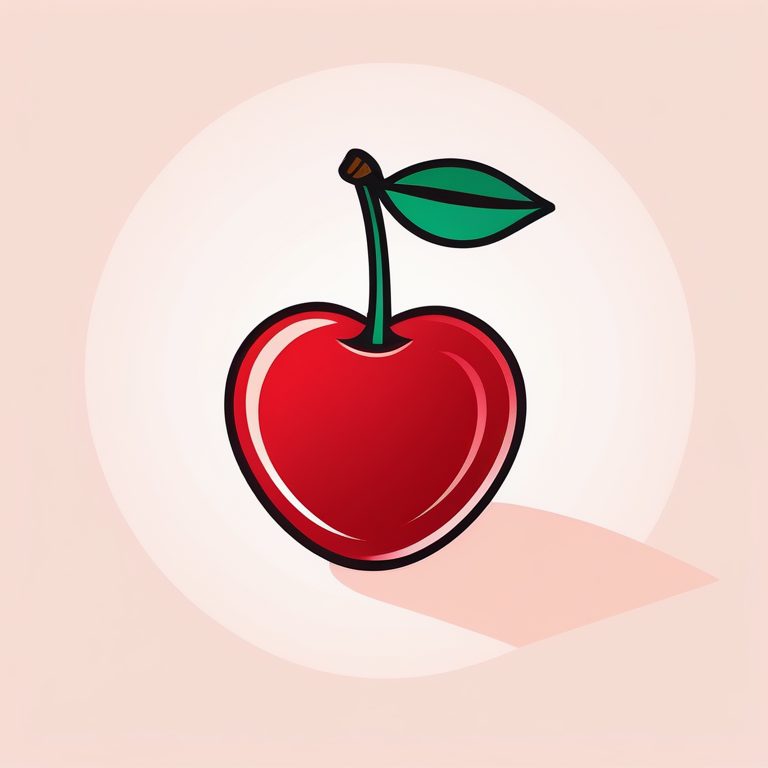 现代极简食物一颗樱桃插画