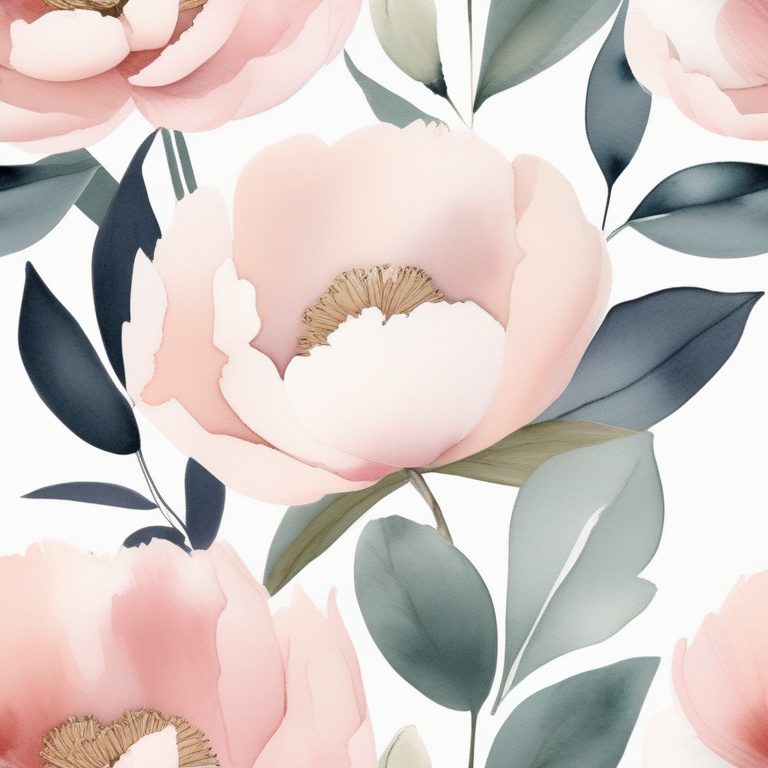 现代极简水彩花朵壁纸