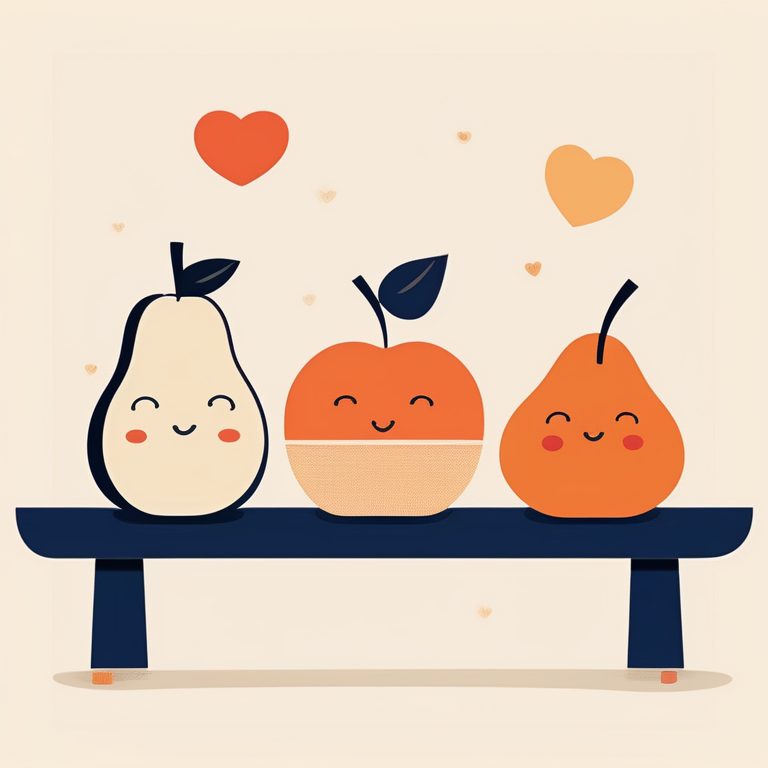 现代极简水果静物插画