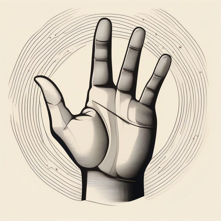 现代极简主义手部线条画