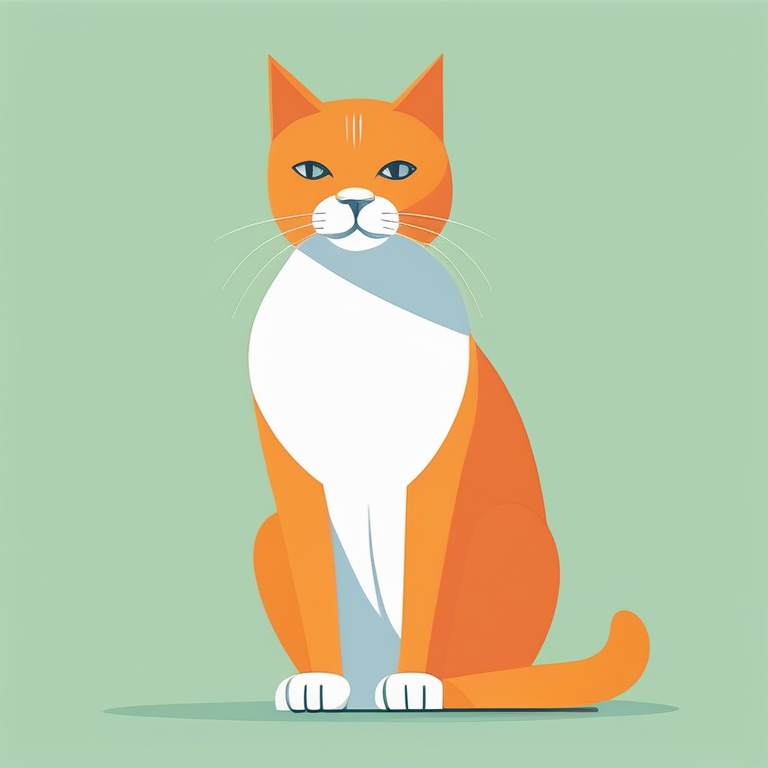 现代极简主义-单一橙色猫