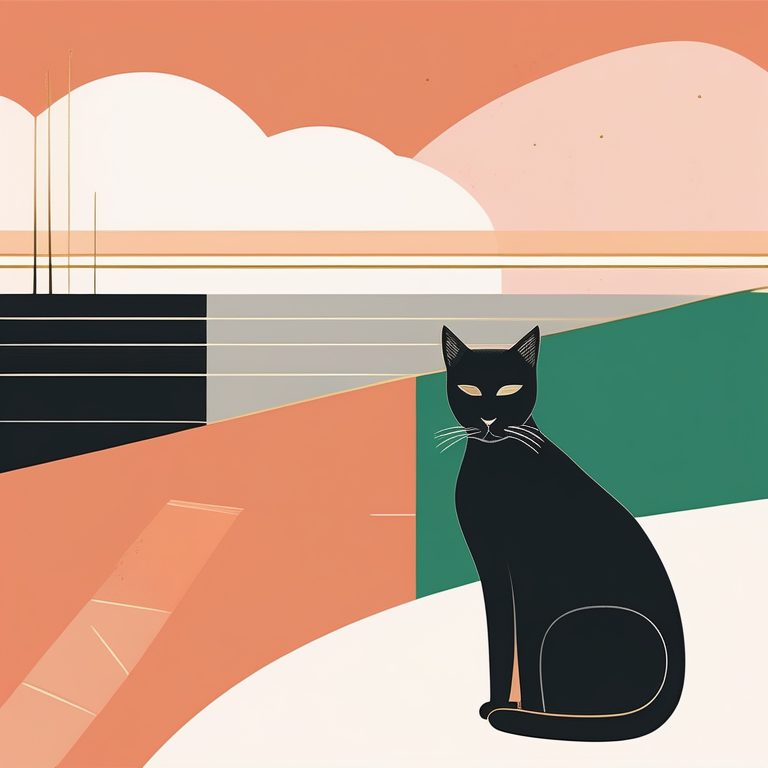 现代简约色块风猫咪肖像