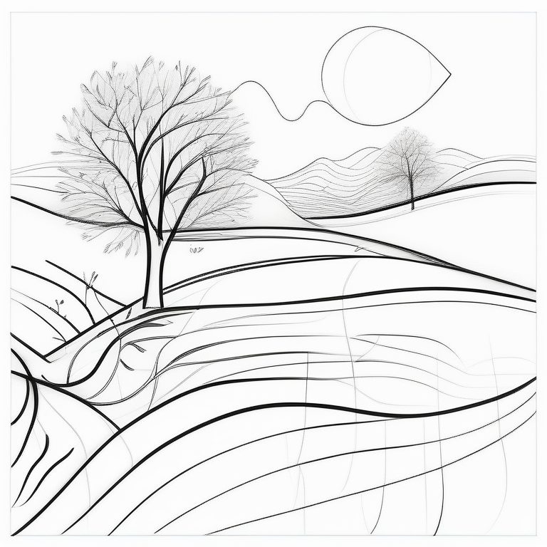 现代线条艺术极简-手部线描