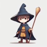 小小魔法师:戴着巫师帽的Q版小男孩卡通形象设计 6 xiao xiao mo fa shi dai zhe wu shi mao de q ban xiao nan hai ka tong xing xiang she ji