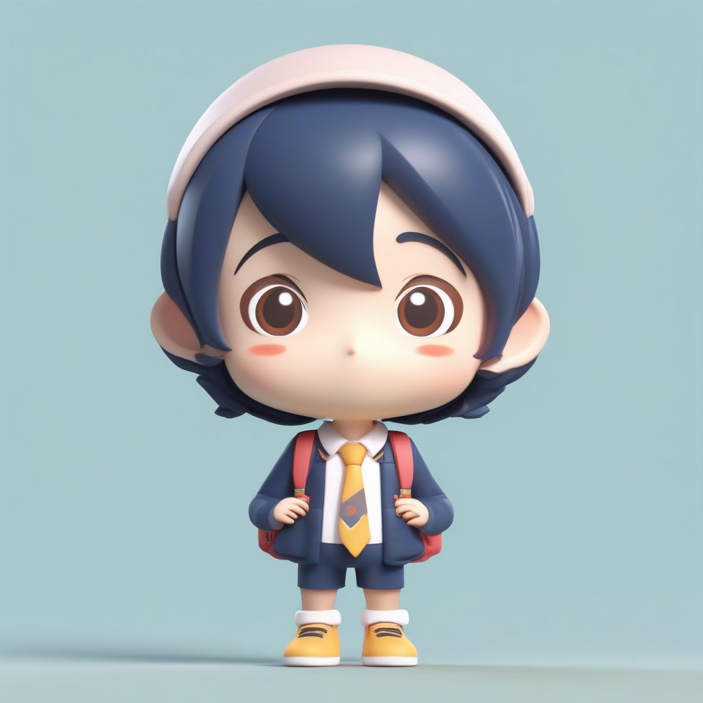 校园背包Q版：3D Octane渲染全身站立模型