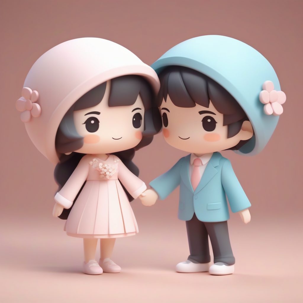 新婚夫妇Q版纪念品:Ray Tracing高光追踪粘土公仔画法