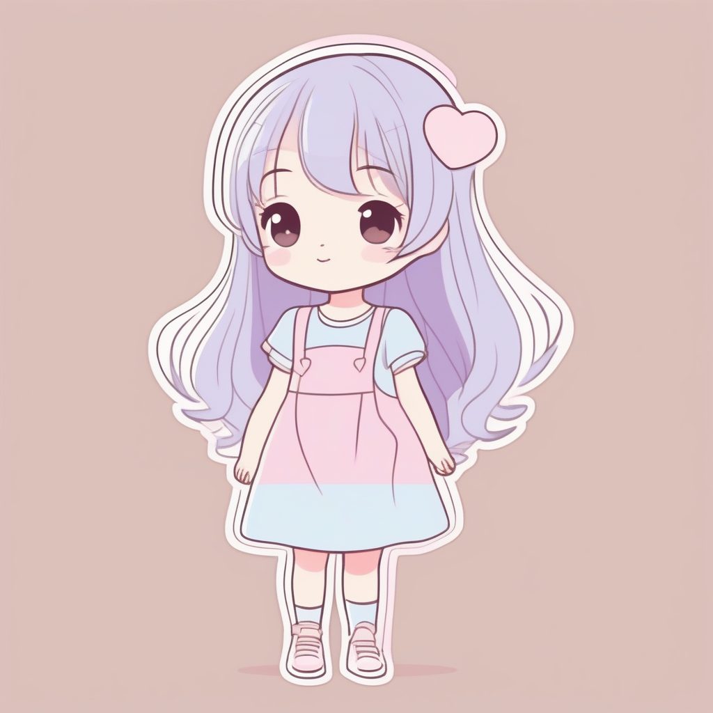 心形口袋：服装细节突出的Q版插画