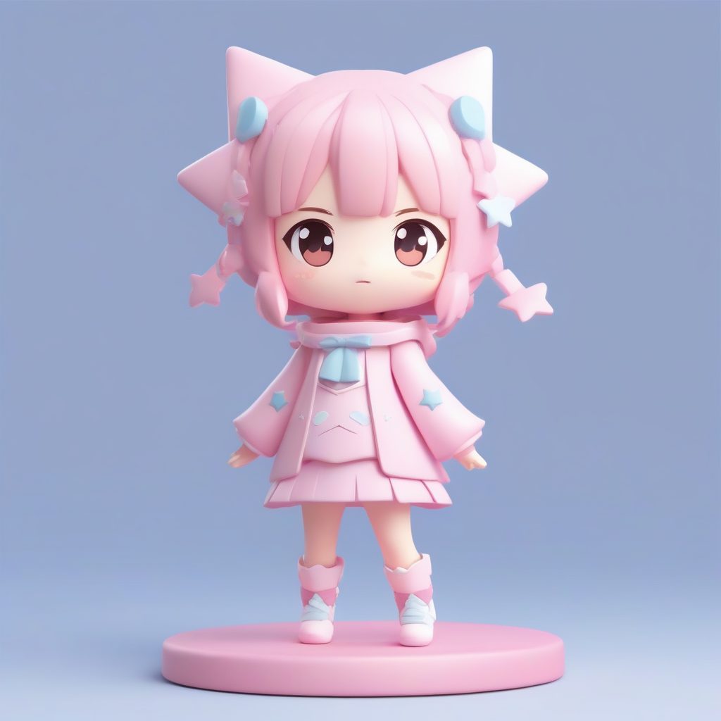 星光魔女：Q版粘土盲盒手办，C4D高精渲染提示词