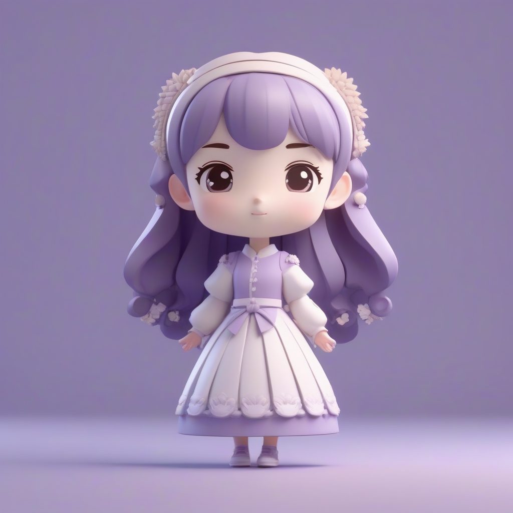 星空逃亡：抬头仰望星空的Q版公主高细节8K模型