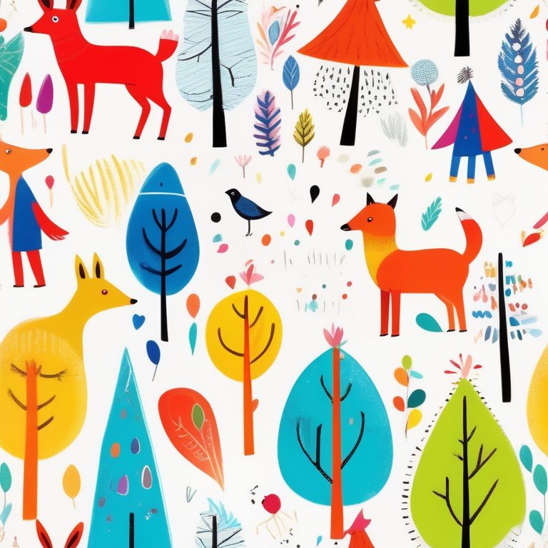 炫彩儿童涂鸦森林动物派对