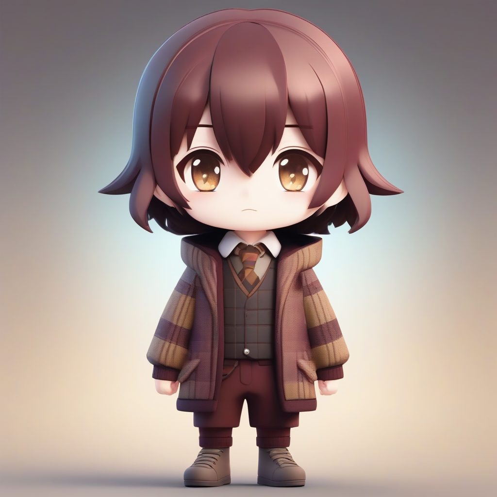 学术风（Dark Academia）Chibi角色绘制技巧：高细节8K全身人像与柔光布景