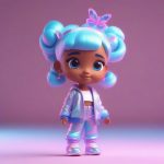 Y2K千禧潮流公主盲盒:高细节3D粘土全身渲染,柔和粉彩 5 y2k qian xi chao liu gong zhu mang he gao xi jie 3d nian tu quan shen xuan ran rou he fen cai