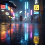 夜间都市街拍:东京雨夜下的霓虹光影超写实渲染 4 ye jian du shi jie pai dong jing yu ye xia de ni hong guang ying chao xie shi xuan ran