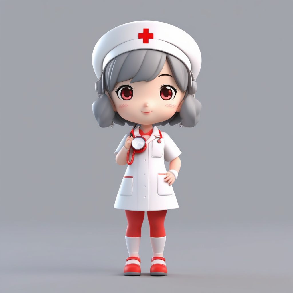 一个C4D极简Q版卡哇伊盲盒：白衣天使护士女孩