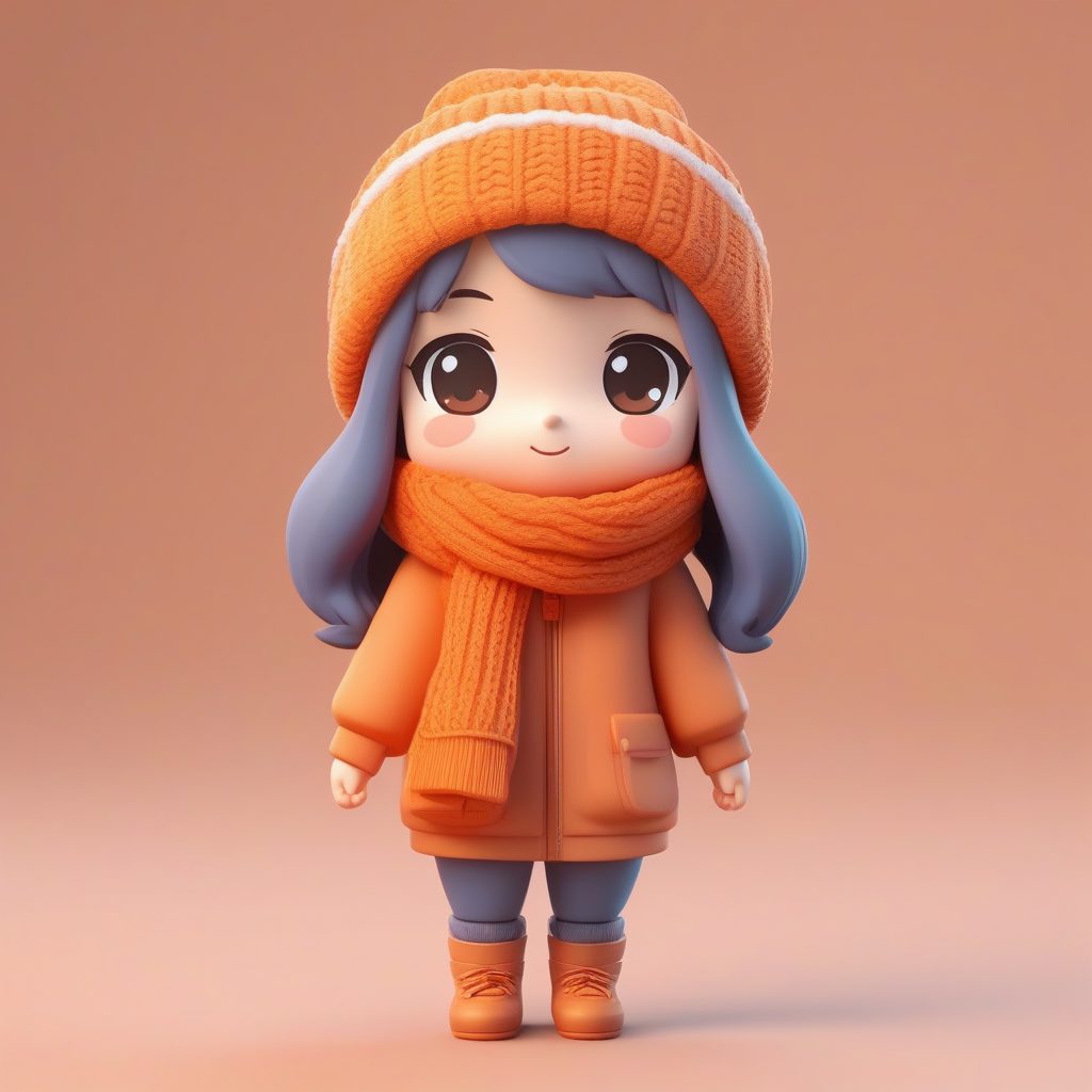 一个冬日毛线帽Q版盲盒玩具