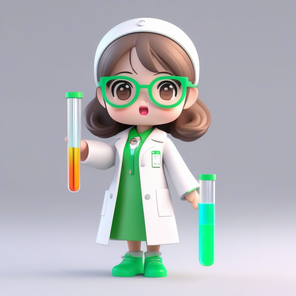 一个极简PopMart小化学家Q版女孩全身手办