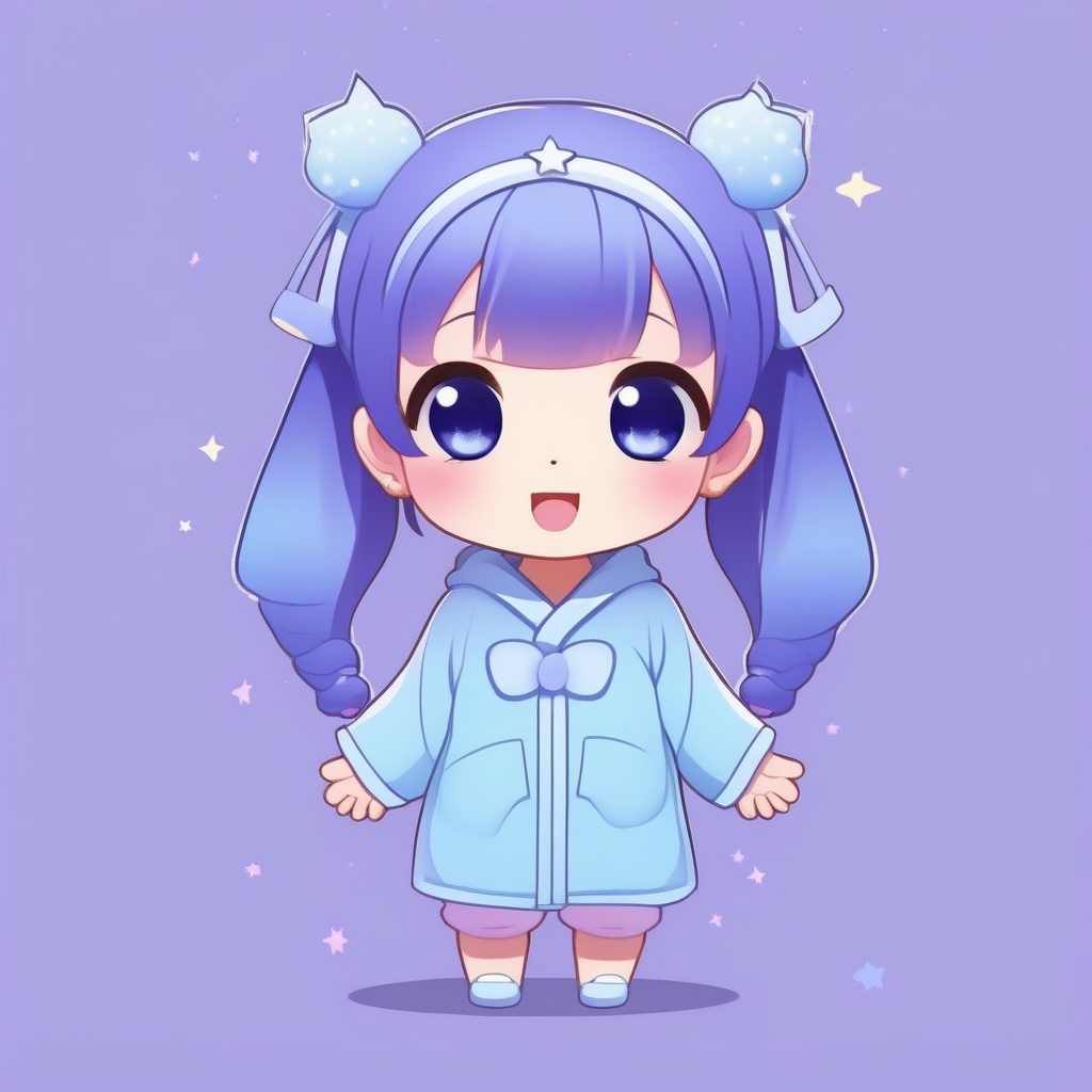 一个极简Q版星空主题女孩