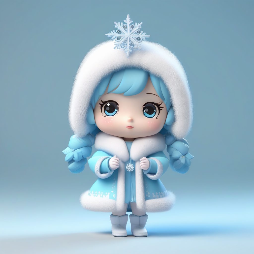 一个可爱粘土Q版雪之女王女孩全身手办