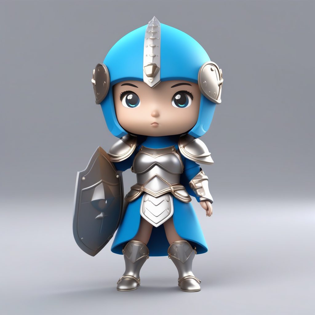 一个可爱粘土Q版中世纪骑士女孩全身手办